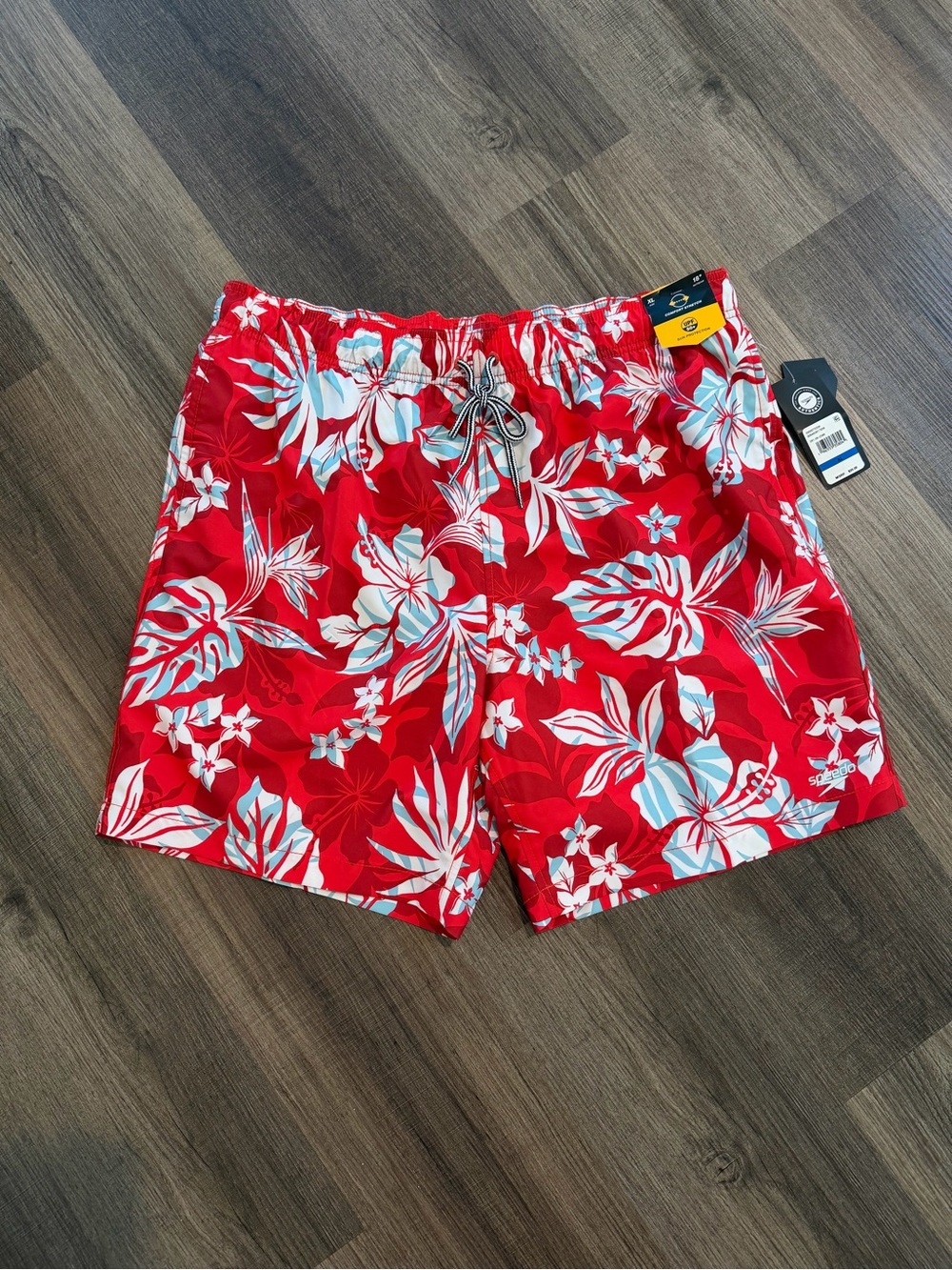 Speedo Red Floral Hybrid Swim Shorts